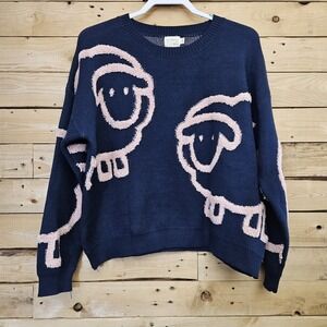 Dreamers by Debut Chenille Sheep Sweater Small Women's